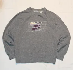 00s NIKE y2k センターロゴ スウェットシャツ グレー