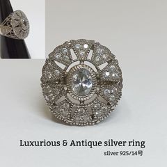 ロンドン購入】1930年代 純銀シルバー925 ブリストルグラスリング 