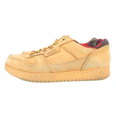バンズ VANS スニーカー シューズ レザー 本革 27 ベージュ ロゴ チェック柄 ハトメ /NU ■GY99
