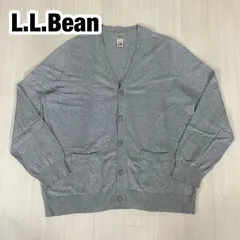 【良好】L.L.Bean エルエルビーン カシミヤ混コットン カーディガン ニット XL 霜降り 着丈76cm 肩幅45cm 身幅(脇下)62cm 袖丈70cm【古着】のサムネイル