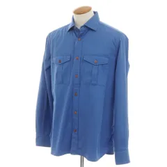 【新品】グランシャツ Glanshirt コットン ワークシャツ ブルー【サイズ40】【メンズ】