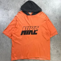 70年代 NIKE ナイキ ビッグロゴプリント Tシャツ メンズXL相当 古着 70s ヴィンテージ VINTAGE ツートンカラー フーディー ブラック 黒