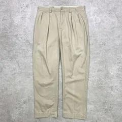 90年代 Polo by Ralph Lauren ポロバイラルフローレン 2タック ワイド チノパンツ ポロチノ メンズW33 古着 ETHAN PANT 90s ヴィンテージ VINTAGE  ベージュ