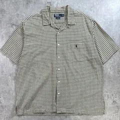 90年代 Polo by Ralph Lauren ポロバイラルフローレン ADAMS オープンカラー 開襟 チェックシャツ メンズ2XL 古着 90s ヴィンテージ VINTAGE アメカジ ビッグサイズ 大きいサイズ