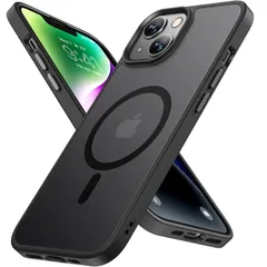 14、耐衝撃、傷防止 iphone 6.1インチ、黄ばみ防止スマホケース 、指紋防止、放熱、ストラップホール付き、薄くて肌に優しいデザイン、金属ボタン、マット、フロスト、半透明、黒 ケース 14 ケース【Magsafe対応・米軍規格】iPhone いphone