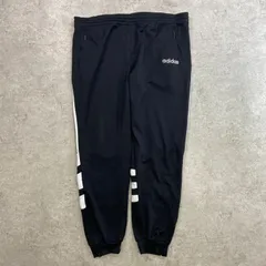 90年代 adidas アディダス トラックパンツ メンズ2XL相当 古着 90s ヴィンテージ VINTAGE サイドライン ビッグサイズ 大きいサイズ 黒色
