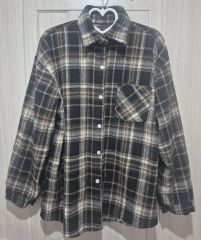 良品✨ チェック シャツ ネイビー系 チェック 柄 裏起毛 大きめ 厚手 