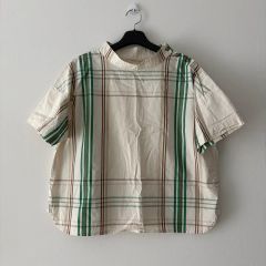 PLEATS PLEASEプリーツプリーズ チェック柄 半袖トップス グリーン