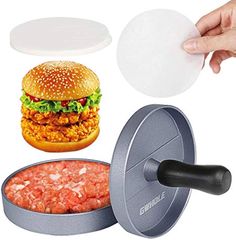 GWHOLE Hamburger Press - Patty Maker, Meat Press, Easy Patty Making, Kitchen Utensil, Cooking Utensil, Includes 100 Sheets of Wax Paper