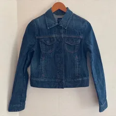 (^w^)b GAP ギャップ　デニムジャケット　Gジャン　コットン100％　羽織り　ブルゾン　デニム　フラップポケット　ヴィンテージ感　ボタン　インディゴ　カジュアル　可愛い　クラシック　トップス　レディース　美品　ジャンパー　Sサイズ OM12231ON
