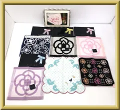 【未使用】保管品 タグ付 レディース 女性用 ハンカチ  CLATHAS クレイサス 5点/Afternoon Tea アフタヌーンティー 1点 ハンドタオル ハンカチタオル タオルハンカチ 綿100％ 百貨店購入 チェック/ピンク刺繍 2点箱入 8点おまとめのサムネイル
