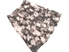 Aylesbury アリスバーリー シフォン 花柄 Aライン 台形 スカート size11/黒ｘピンク ■◇ レディース