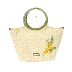 CHRISTIAN OLIVIER クリスチャンオリビエ 2WAYハンドバッグ  花 ミモザ 刺繍 ラインストーン モノグラム ジャガード    ベージュ  / 240001198738のサムネイル