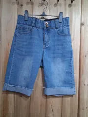デニムハーフパンツ レディース ロールアップデニムハーフパンツ (27 28)