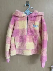 Levi's リーバイス ジュニア ピンク CHECK フリース アノラック M