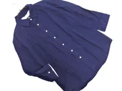 SHIPS シップス リネン混 7分袖 シャツ sizeM/紺 ■◇ メンズ