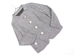 yoshie inaba ヨシエイナバ リネン混 チェック スタンドカラー ジャケット size7/グレー ■◇ レディースのサムネイル