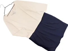 VIS ビス ドッキング ワンピース sizeM/ベージュｘ紺 ■◇ レディース