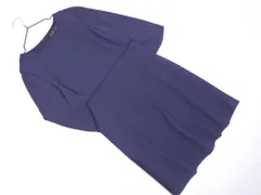ZARA basic ザラ ベーシック 素材切替 七分袖 ワンピース sizeM/紺 ■◇ レディース