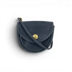 COACH オールドコーチ ネイビー レザー ショルダーバッグ