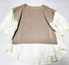 美品 モラビト コットンリネン フレンチスリーブカットソー◇ベージュ
