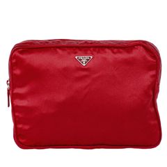 新品] PRADA ナイロン ポーチ レッド - メルカリ