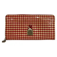 CLATHAS(クレイサス) 長財布 - 186711 レッド×ベージュ チェック柄/ラウンドファスナー/サンリオ/マイメロディー レザーのサムネイル