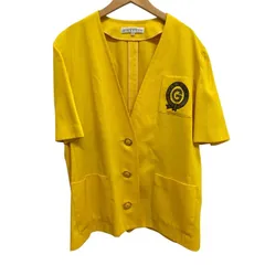 GIVENCHY/ジバンシー/Vネック/半袖ジャケット/金ボタン/イエロー/サイズ17/レディース/FE0207のサムネイル
