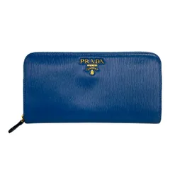 PRADA(プラダ) 長財布 - 1ML506 ブルー ラウンドファスナー レザー