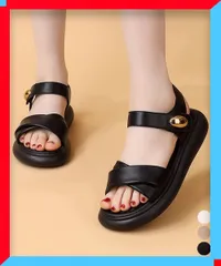 新品  フラットサンダル 厚底サンダル 軽量美脚 マジックテープ夏靴 ボリュームソール サマーサンダル 【送料無料】