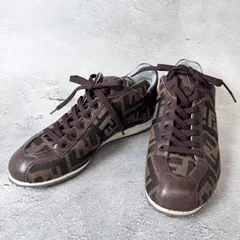 ✨Cランク FENDI フェンディ ズッカ柄 ローカットスニーカー 靴 FF ブラウン 34 「36AP」