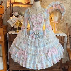 韓嬢♡ロリィタワンピース ドレス サックス - メルカリ