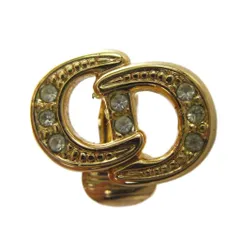 クリスチャンディオール Christian Dior イヤリング アクセサリー 片耳のみ クリップ式 ラインストーン CDロゴ ゴールド色 ■GY11 /MQ ■OH