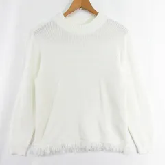 イェッカヴェッカ YECCA VECCA Editt by YECCAVECCA ニット カットソー 長袖 フリンジ F オフホワイト kz10841