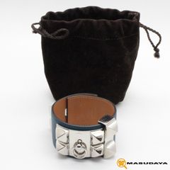 エルメス コリエドシアン バングルブレスレット/ブルー系【美品