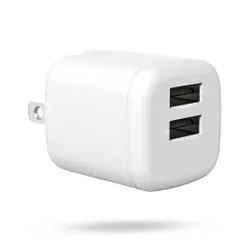 TOPLANDトップランド コンセント用USBアダプタ 2.4A(USB-A×2) AC充電器 折りたたみ式プラグ スマートフォン タブレット SAC24-WT