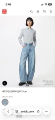 UNIQLO バギー カーブ ジーン 64 BLUE 24 サイズ