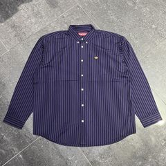 26SS Supreme Stripe Shirt Black Lサイズ - メルカリ