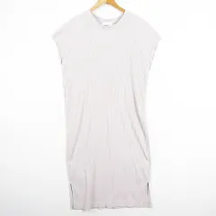 グリーンレーベルリラクシング ユナイテッドアローズ green label relaxing リブ ワンピース ロング丈 フレンチスリーブ コットン ベージュ kz12357