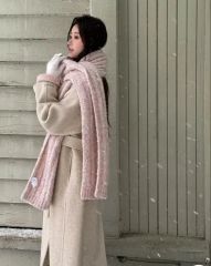 レトロデザイン ウールロングコート チンチラファー付き - メルカリ
