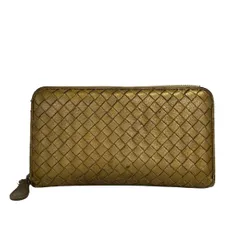 BOTTEGA VENETA(ボッテガヴェネタ) 長財布 イントレチャート ゴールド ラウンドファスナー レザー