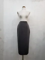 グレー Hライン ロング丈スカート F