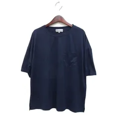 アバハウス ABAHOUSE スエードライク Tシャツ カットソー 半袖 丸首 無地 46 ネイビー 紺 /FT5