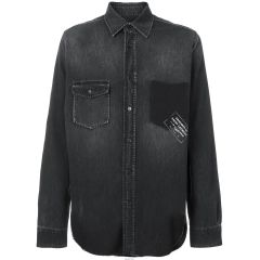 maison margiela 22aw ペイントスプラッターデニムシャツ - メルカリ