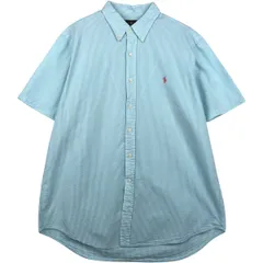 古着 ラルフローレン Ralph Lauren シアサッカー 半袖 ボタンダウン ストライプシャツ メンズXL相当/eaa640964
