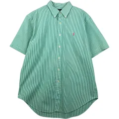 古着 ラルフローレン Ralph Lauren CLASSIC FIT クラシックフィット シアサッカー 半袖 ボタンダウン ストライプシャツ/eaa640965