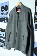 (L-XL) NIKE ジップアップ ウィンドブレーカー アウター ジャケット テックパック グレー-17CC4