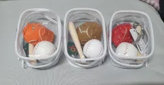 ミニ野球グローブ/ボール/バットキーホルダーセットのサムネイル