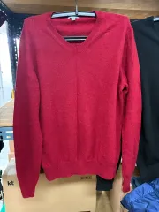 UNIQLO ユニクロ メンズ カシミア Vネックニット レッド M