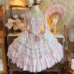 韓嬢♡ロリィタワンピース　ドレス　ロリータ 韓嬢♡ロリィタワンピース ドレス ピンク - メルカリ